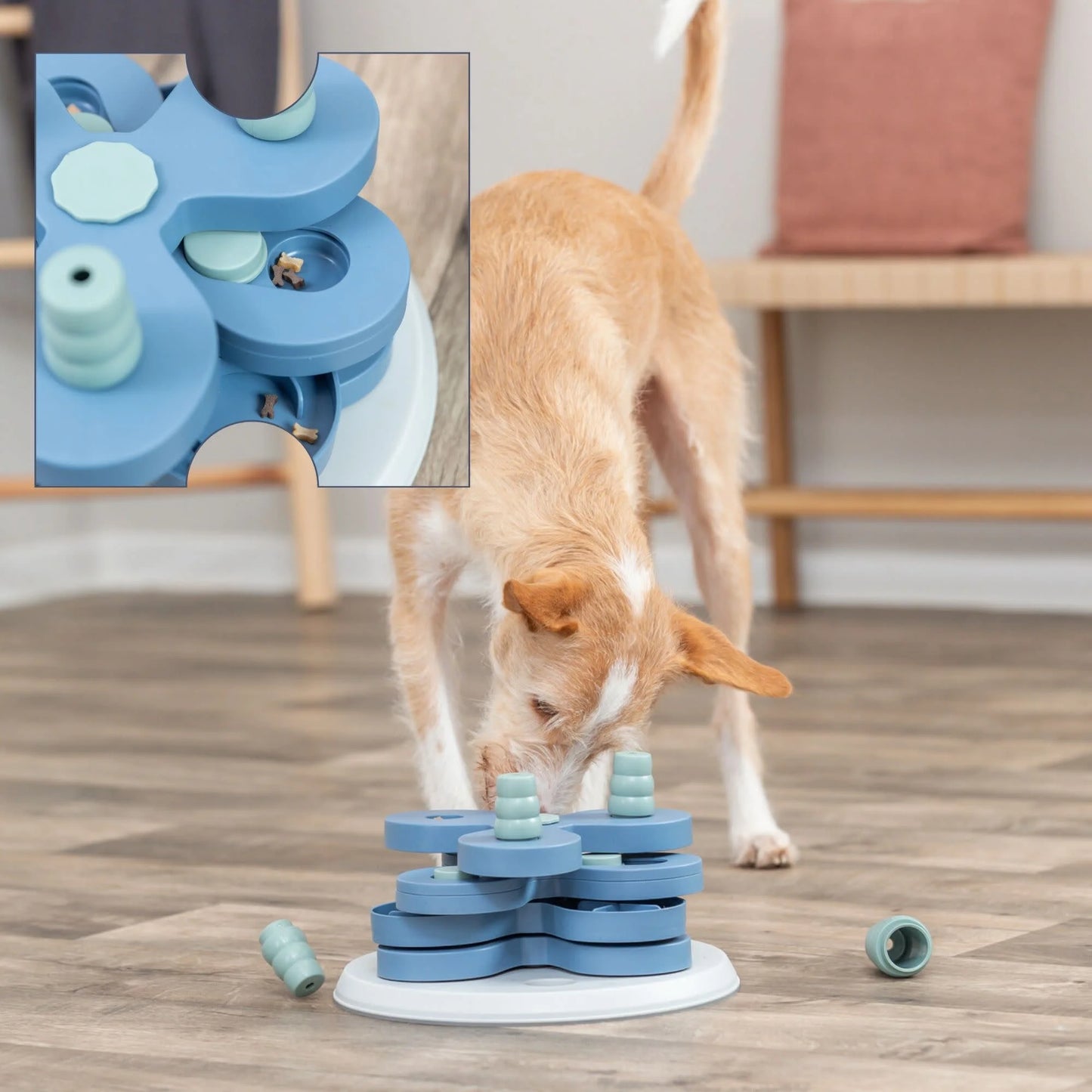 Dog Activity Windmill Strategy Game, Level 1, Beginner Dog Puzzle Toy, Treat Dispenser